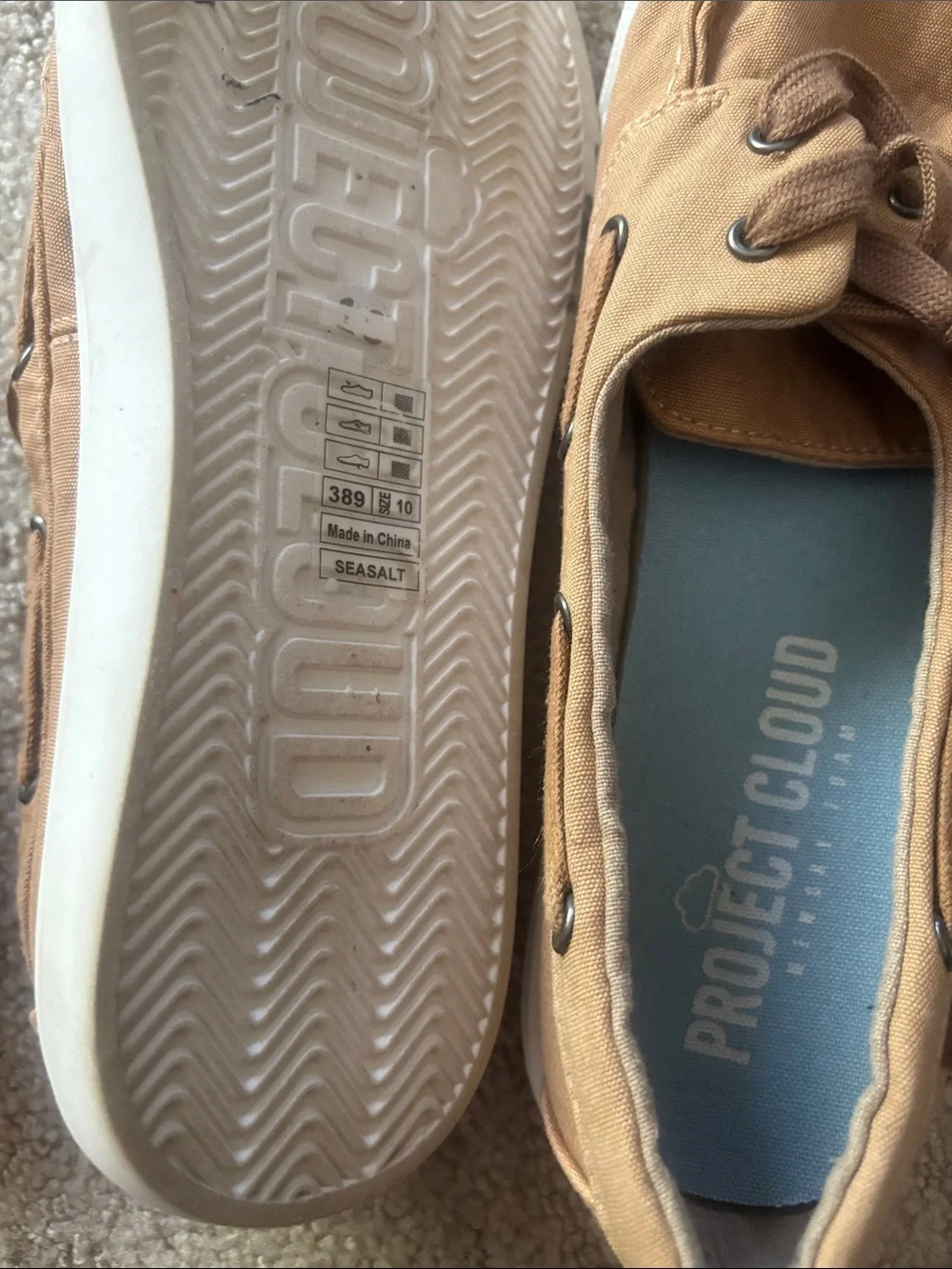 Project Cloud Men’s Tan Boat Shoes with Cushioned Insole
